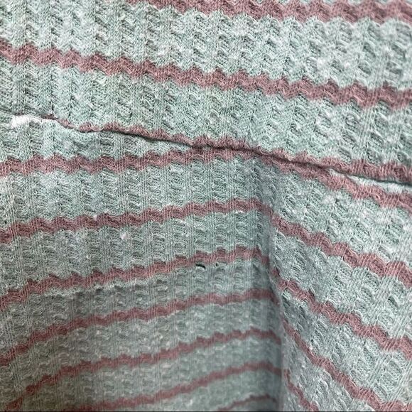 Free People We the Free Auntie Em Peplum Thermal Striped Waffle Knit Top Small - Picture 6 of 7